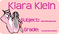 School Book Labels Ballet Shoes